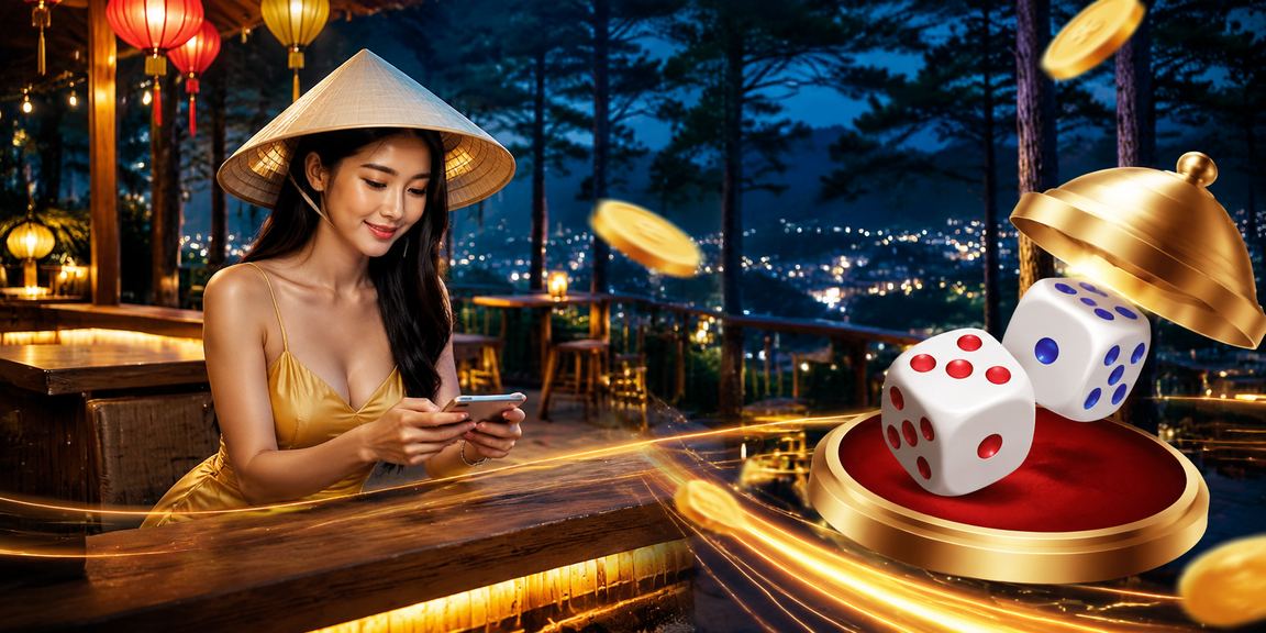 Người chơi xổ số tại Đà Lạt với giao diện điện thoại và không khí buổi tối