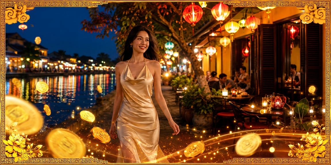 Người dùng tại Hội An thư giãn trong quán cà phê và khám phá ưu đãi tiền thưởng trực tuyến