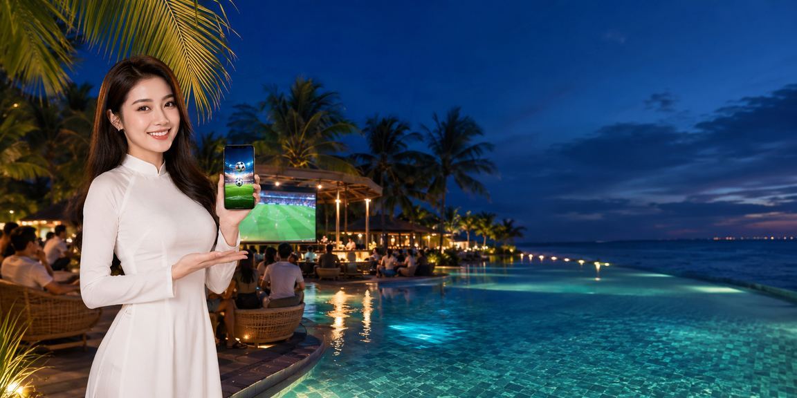 Người hâm mộ bóng đá tại Mũi Né theo dõi kèo cược thể thao trên điện thoại
